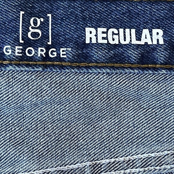 GEORGE Men's Blue Cotton Denim Jeans Size 48x30 Regular Fit Straight Leg NWT - Picture 7 of 12